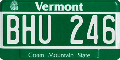 VT license plate BHU246