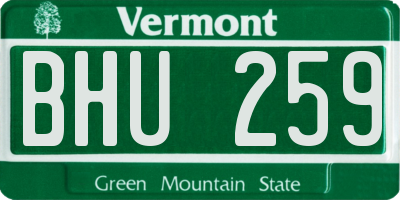 VT license plate BHU259