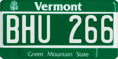 VT license plate BHU266