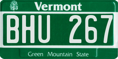 VT license plate BHU267