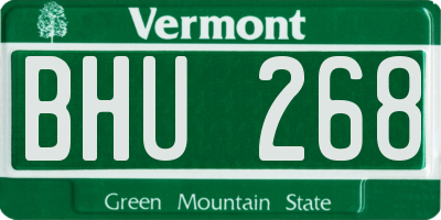 VT license plate BHU268
