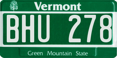 VT license plate BHU278