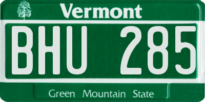 VT license plate BHU285