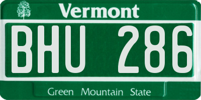 VT license plate BHU286