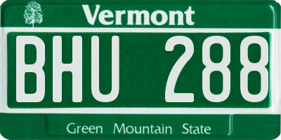 VT license plate BHU288