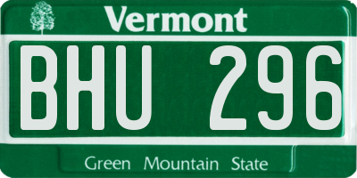 VT license plate BHU296