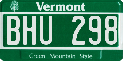 VT license plate BHU298