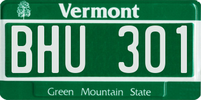 VT license plate BHU301
