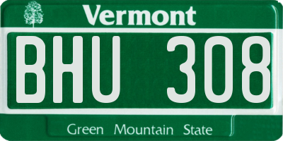 VT license plate BHU308