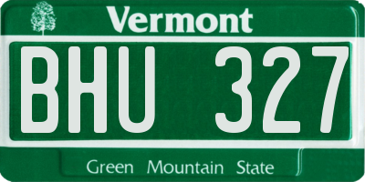VT license plate BHU327