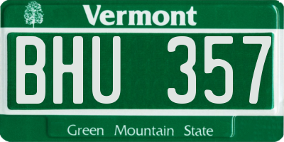 VT license plate BHU357
