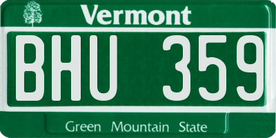 VT license plate BHU359