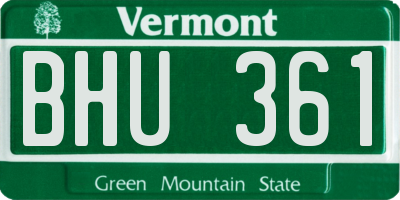 VT license plate BHU361