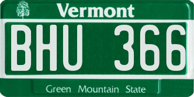 VT license plate BHU366