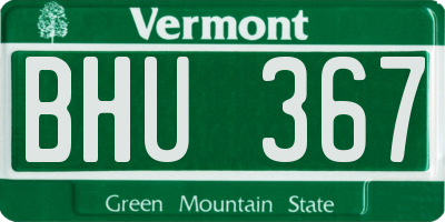 VT license plate BHU367