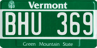 VT license plate BHU369