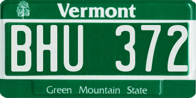 VT license plate BHU372