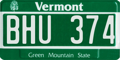VT license plate BHU374