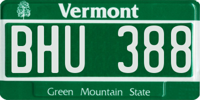 VT license plate BHU388