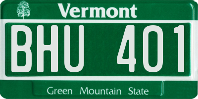VT license plate BHU401