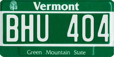 VT license plate BHU404