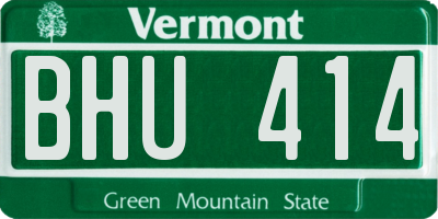 VT license plate BHU414