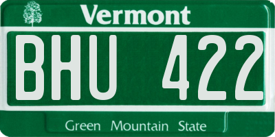 VT license plate BHU422