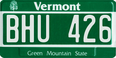 VT license plate BHU426