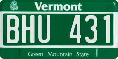 VT license plate BHU431