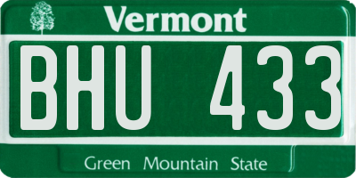VT license plate BHU433