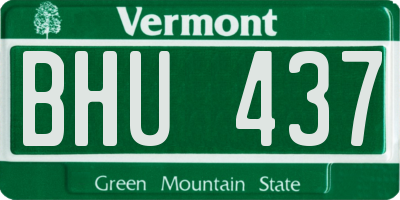 VT license plate BHU437