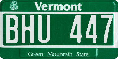 VT license plate BHU447