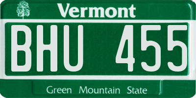 VT license plate BHU455