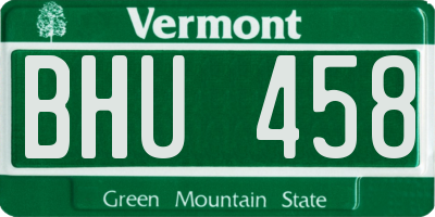 VT license plate BHU458