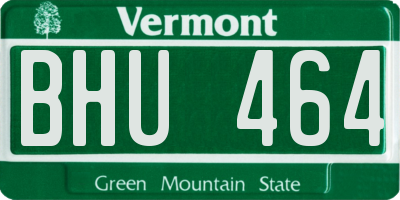 VT license plate BHU464