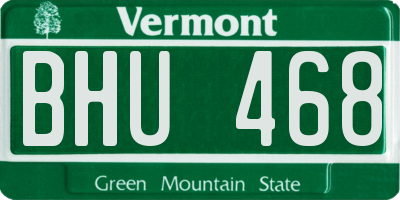 VT license plate BHU468