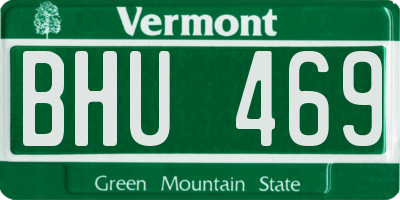 VT license plate BHU469