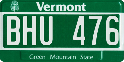VT license plate BHU476