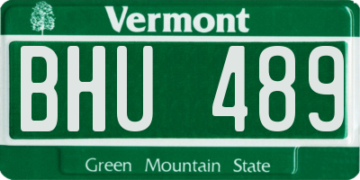 VT license plate BHU489