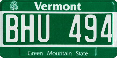 VT license plate BHU494