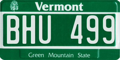 VT license plate BHU499