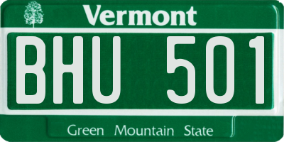 VT license plate BHU501