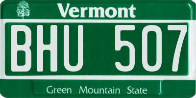 VT license plate BHU507