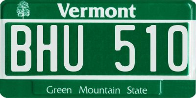 VT license plate BHU510