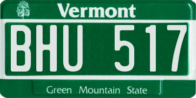 VT license plate BHU517