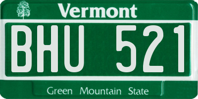 VT license plate BHU521