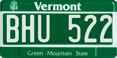 VT license plate BHU522