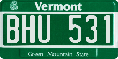 VT license plate BHU531