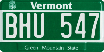 VT license plate BHU547