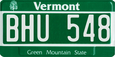VT license plate BHU548